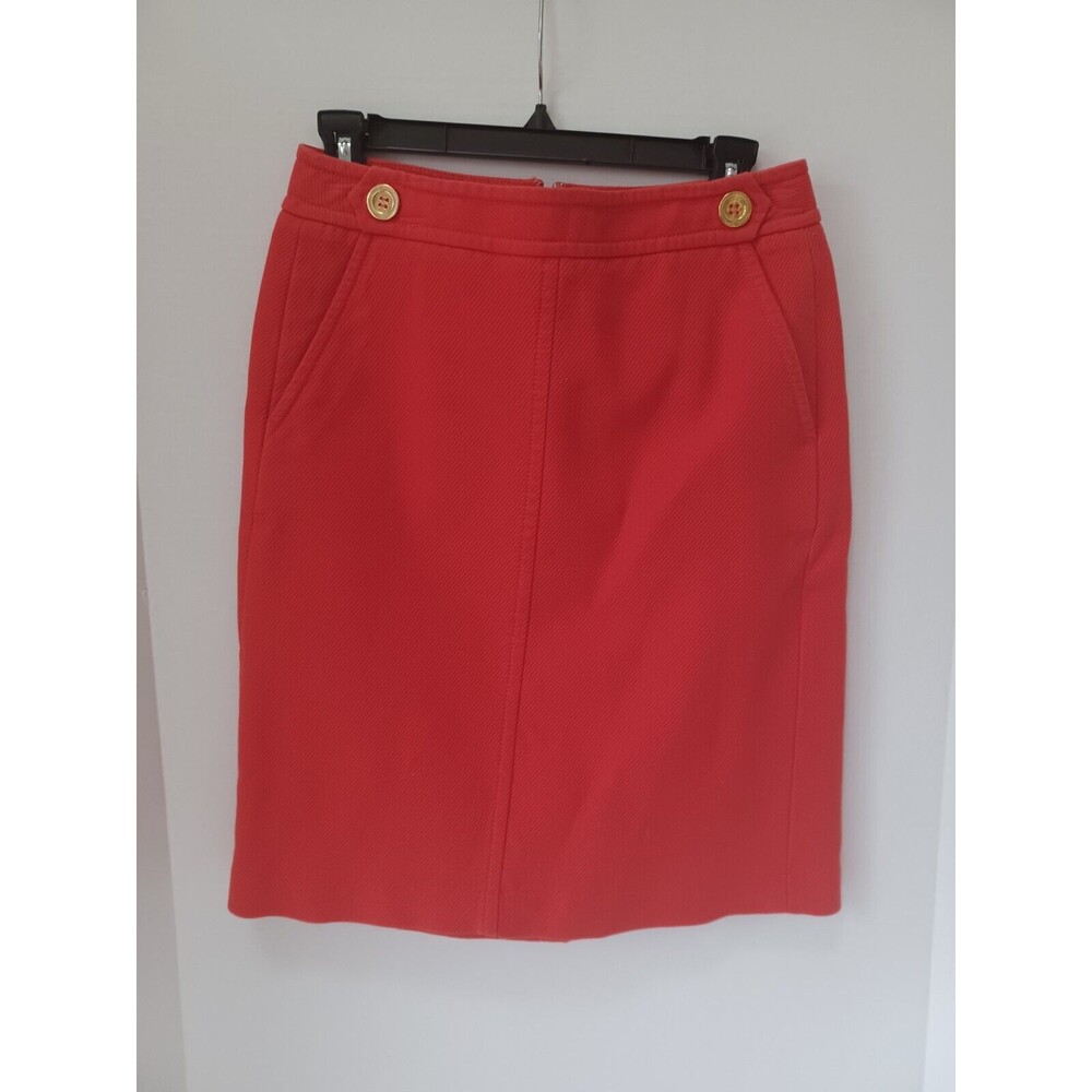 Talbots Size 2 Orange Lined Skirt 100% Cotton Women Stylish Modern